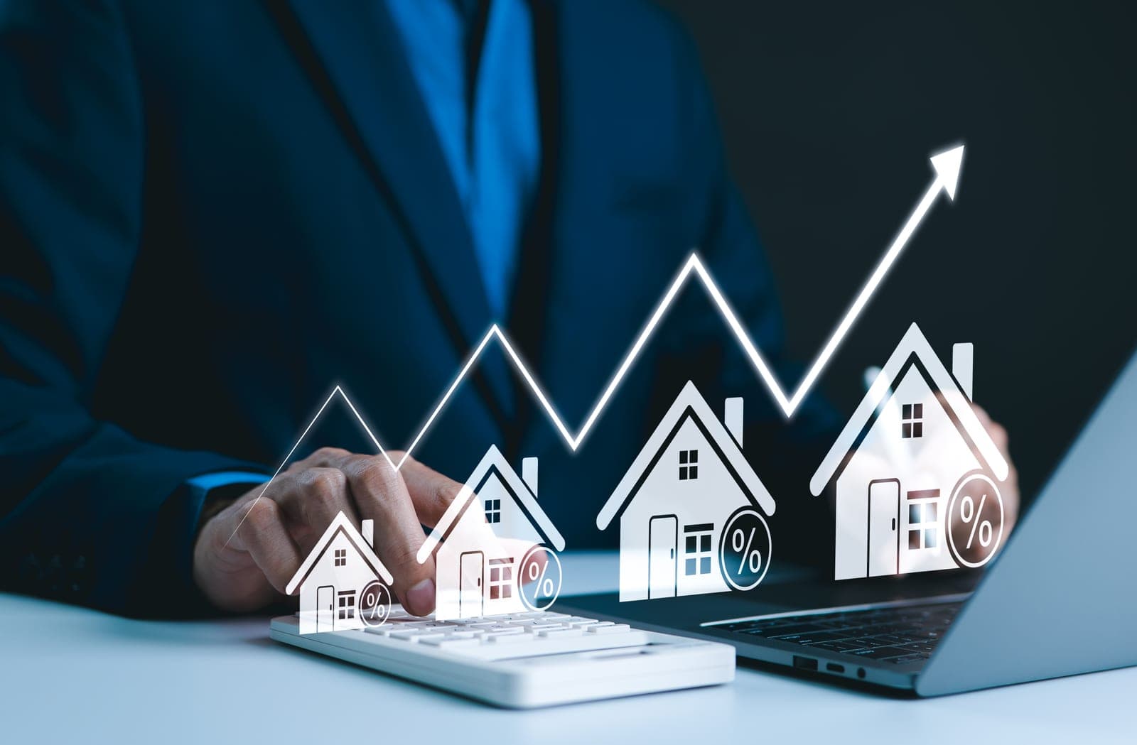Property market data plotted with a rising trend line